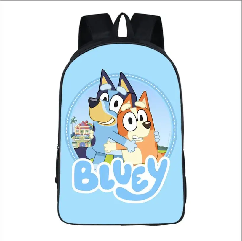 New blue cartoon schoolbag polyester large capacity double layer backpack comfortable children\'s backpack