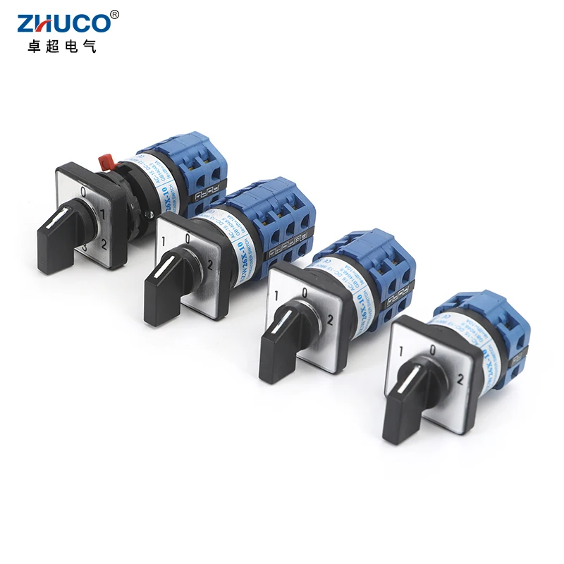 

ZHUCO SZW26/LW26-10 10A On-Off-On Changeover Selector Universal Rotary Power Knob Selection Cam Switch D101.1 D202.2 D303.3