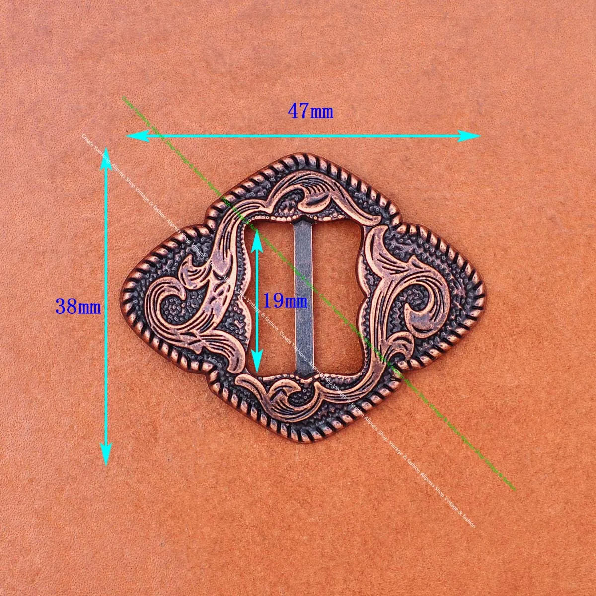 6x antike messing beschichtete Western Rodeo Blume geschnitzt Leder Handwerk Sattel Reiß nägel Halfter geschlitzt Concho Zaumzeug Gürtels chnalle Dekor – Detail 23