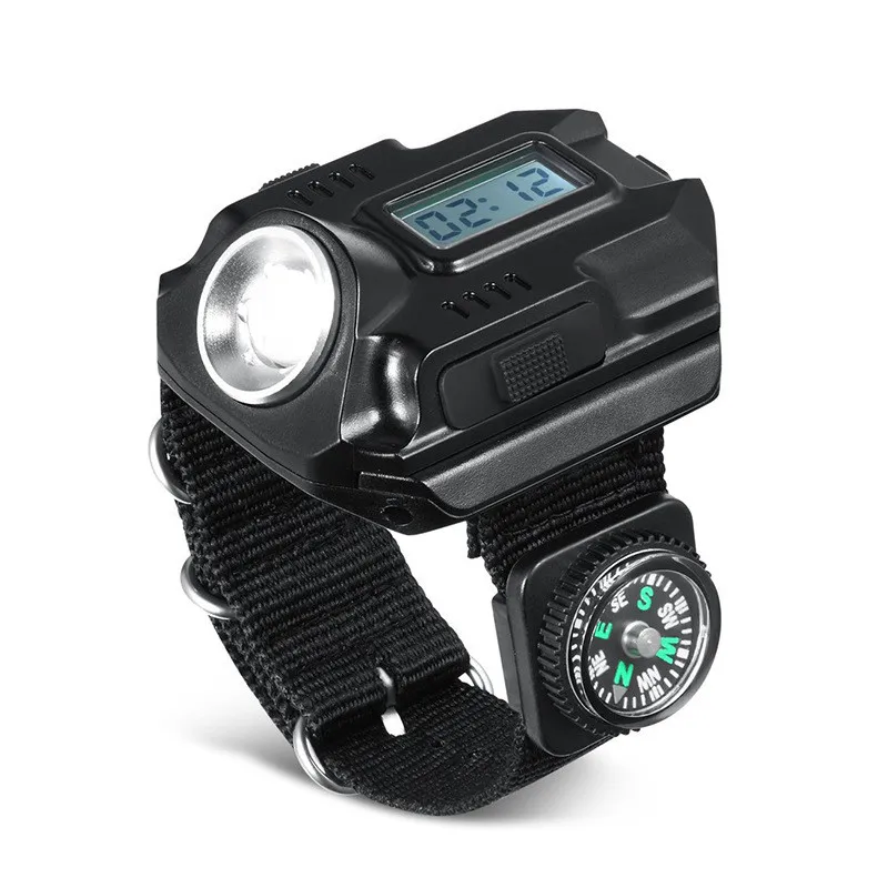 O-Band Light LED Wrist Watch Flashlight Torch Light USB Charging Wrist Model Tactical Rechargeable Up To 100,000 Hours