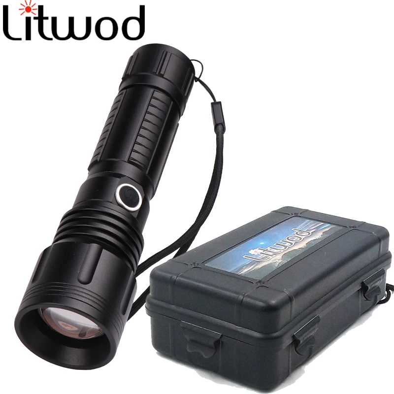 XHP70 Powerful Led Flashlight Torch Aluminum Zoomable Waterproof IPX6 Power 18650 or 26650 Battery FlashLight Camping Light 20W