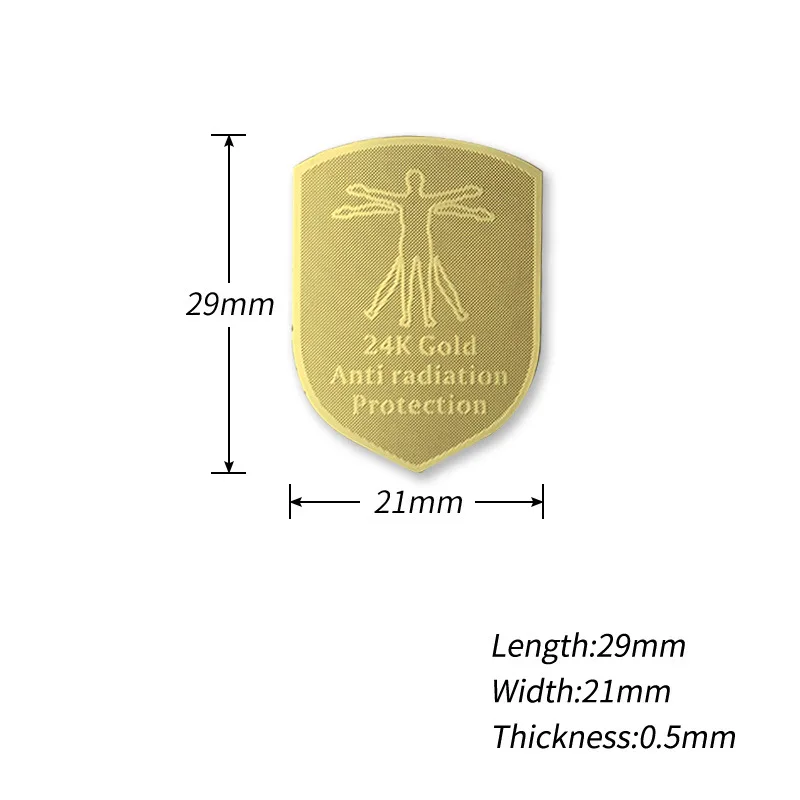 

Mobile Phone Anti Radiation Stickers 24K gold RadiSafe 3G | 4G 5G EMR-F-P Protection50pcs/lot