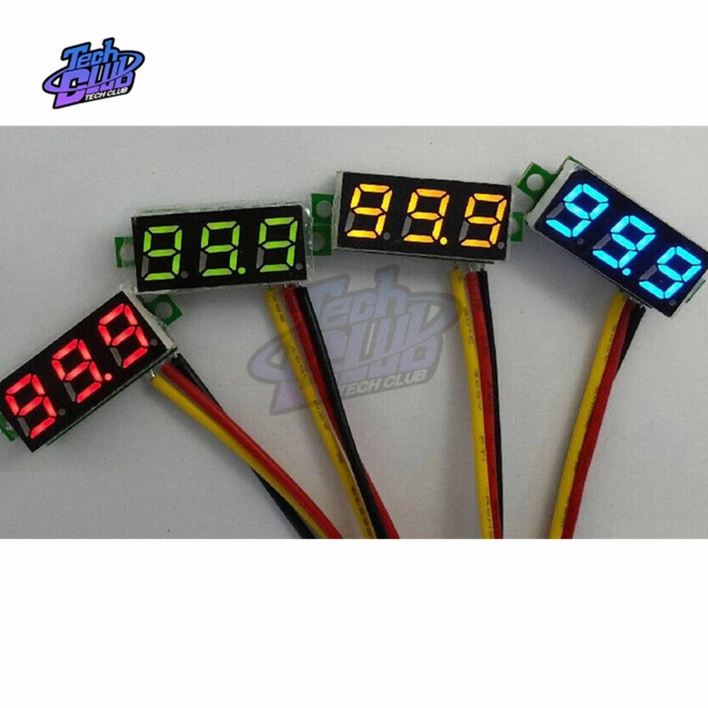 Mini voltmètre à jauge de 0.28 pouce, voltmètre à 3 fils, affichage LED, panneau numérique, détecteur, outils de surveillance, DC 0-100V