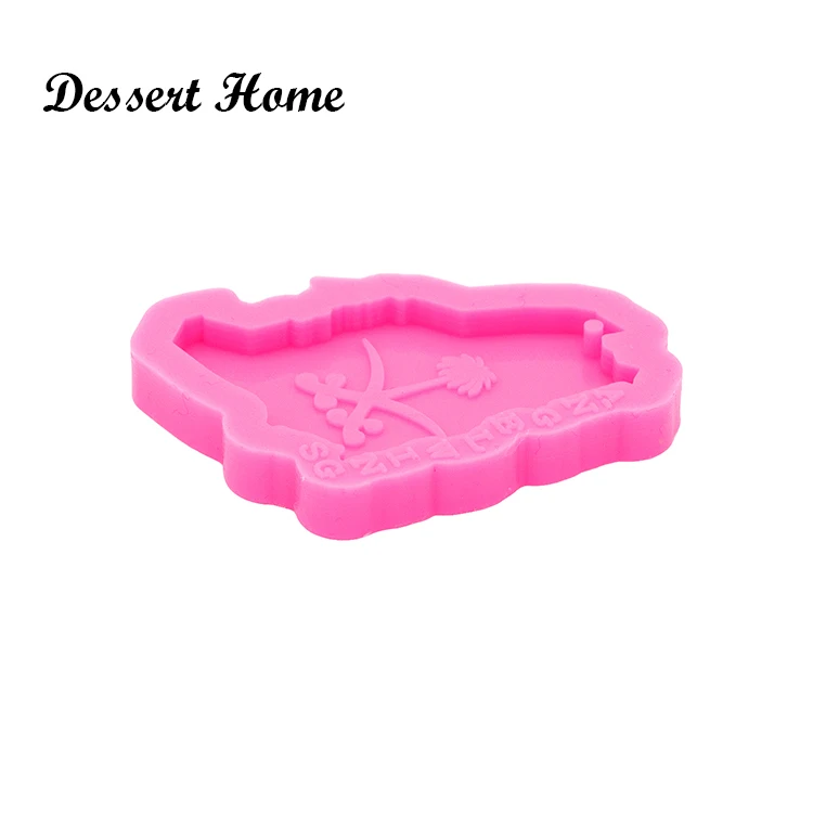 DY0425 Shiny Resin Saudi Arabia Map Mold, Circle/square Ring Backed Shaker Silicone Mold for Epoxy Resin DIY jewellery Making