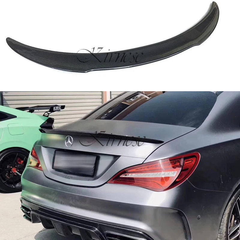 

For Mercedes CLA W117 AMG Carbon Spoiler FD Style CLA Class C117 Carbon Fiber Rear Spoiler with Red Line Rear Trunk Wing 2013-UP