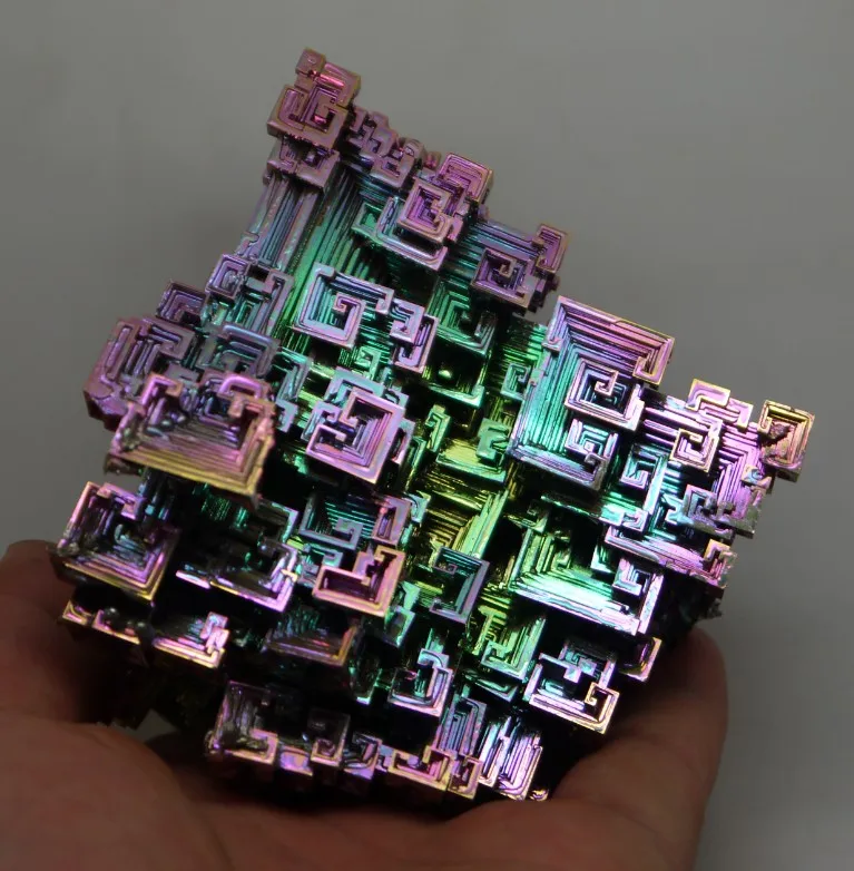 B Grade Bismuth Crystal High Purity Crystalline Bismuth Colored Metal Element /Mineral Collection 100g