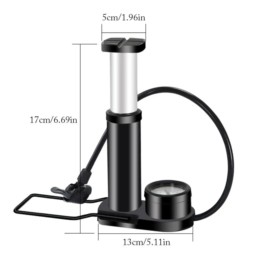 Bicycle Foot High Pressure Pump Portable Mini Bike Pump Foot Bicycle Tire Inflator With Pressure Gauge Bicycle Accessories