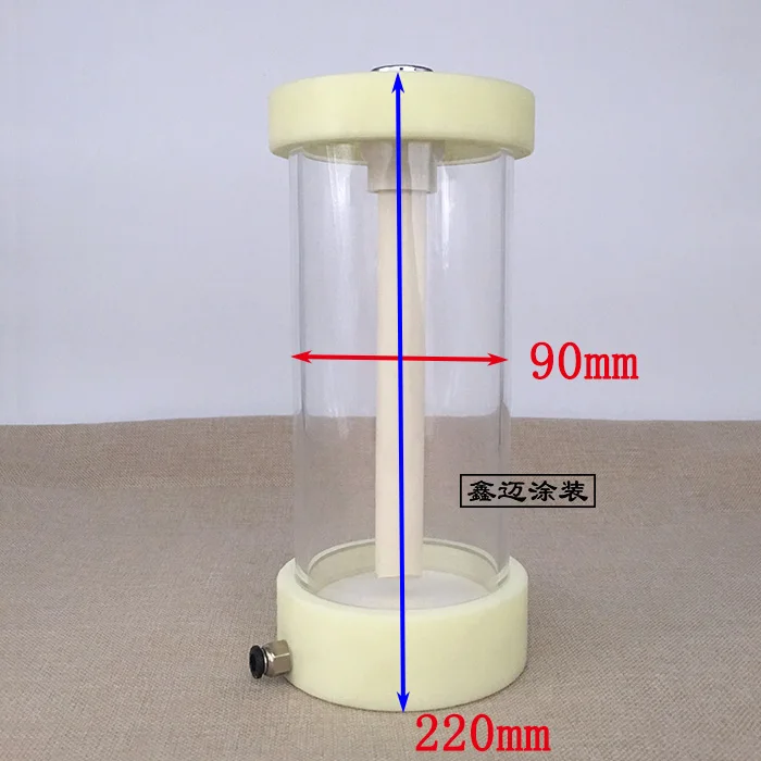 Electrostatic Powder Coating Hopper Experimental Small Powder Cup Plexiglass with Fluidizing Plate and Powder Pump