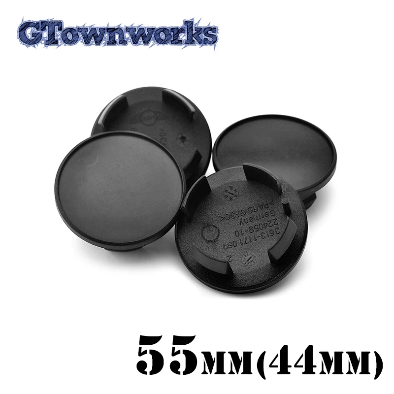 4pcs 55mm(2.17in) Plain Wheel Center Cap For Car Rim ABS Plastic Black Hubcap Dust Cover Auto Replacement Parts Accessories