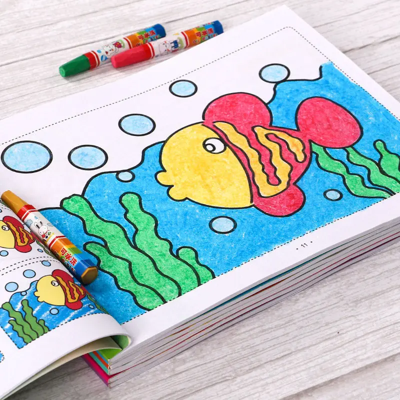 

Kindergarten 6PCS/Set Enlightenment Graffiti Colouring Book Children Cartoons Graph Color Books 6 Types Coloring Book Wholesale