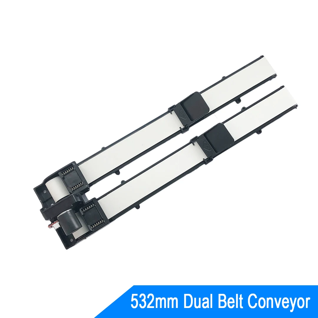 532mm Mini Conveyor Machine Dual Belt Speed 55mm/s PU Fibler Plastic Frame for Vending