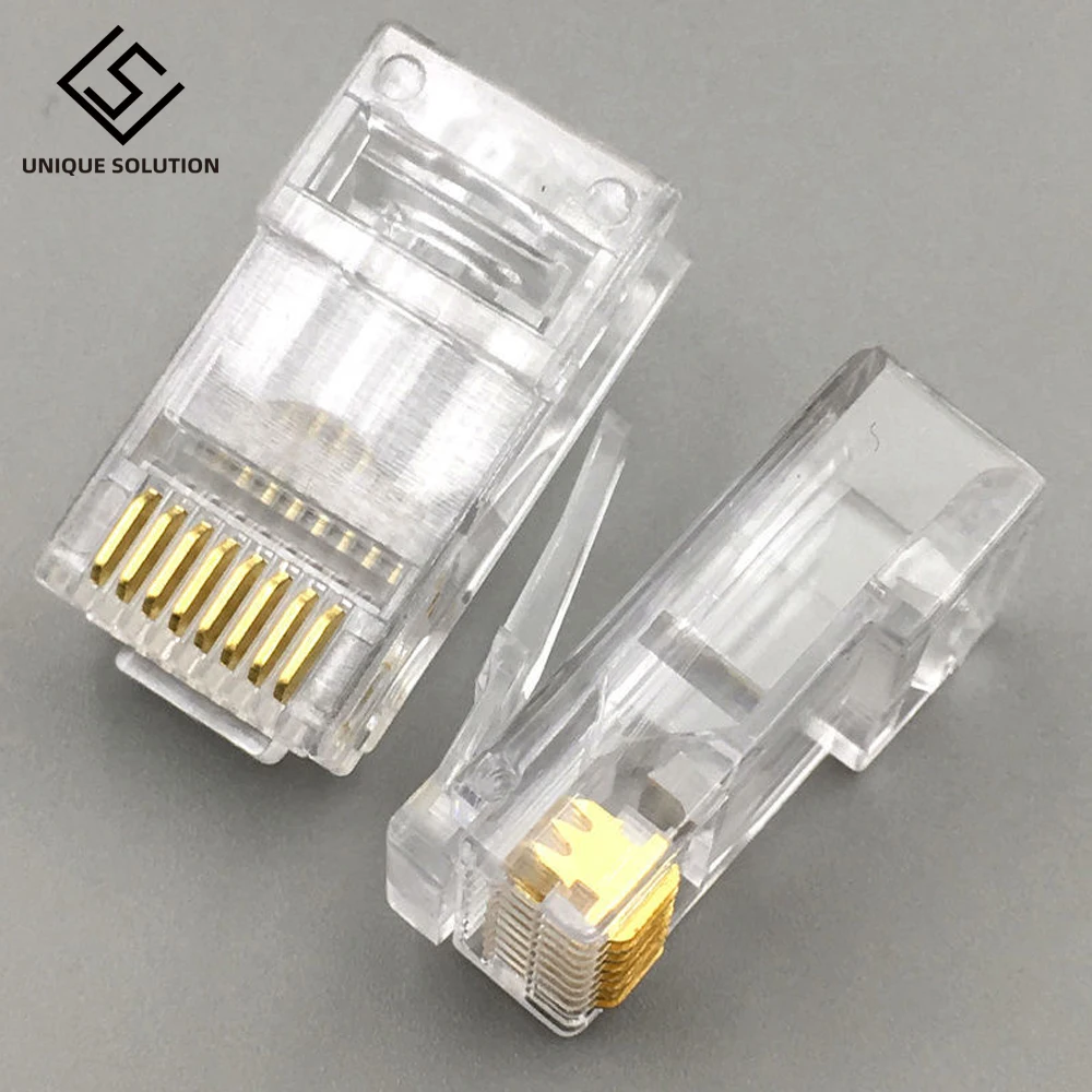 50pieces-100 Pieces RJ45 Modular Plug Network Connector For UTP Cat5 Cat6 Cable Heads