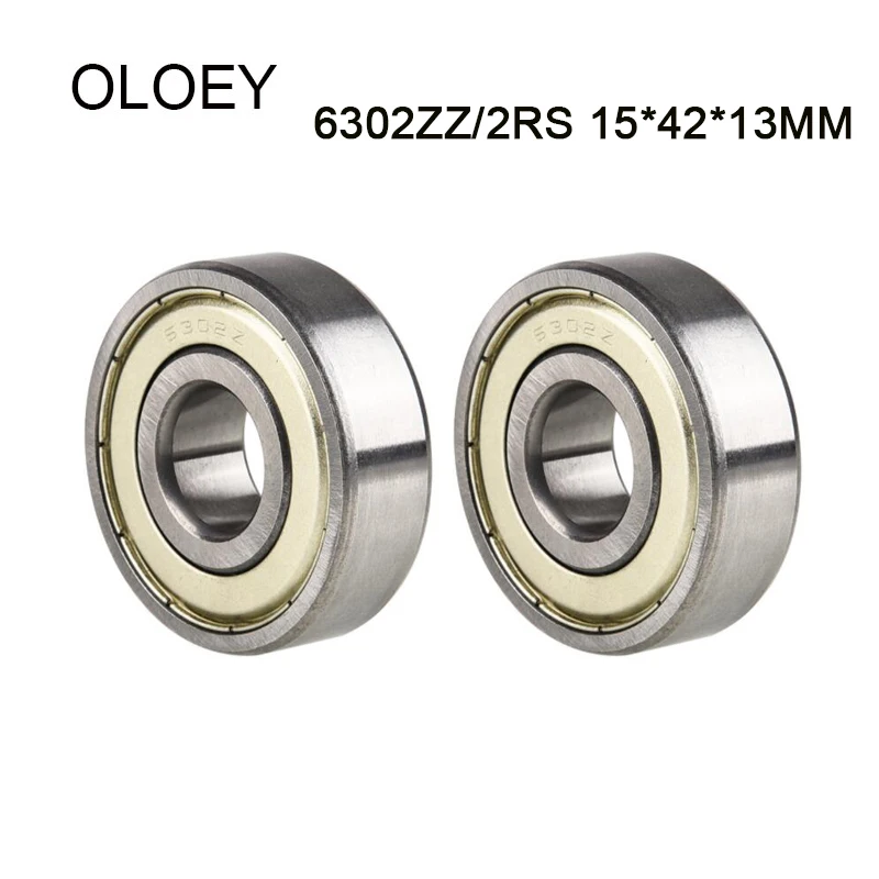 2pcs/Lot 6302 6302ZZ 6302RS 6302-2Z 6302Z 6302-2RS ZZ RS RZ 2RZ Deep Groove Ball Bearings 15 x 42 x 13mm High Quality