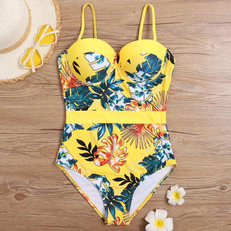 Print Female One Piece Swimsuit Closed Swimwear For The Pool Body Swim Bather Beachwear Bathing Suits Women\'s Swimming Suit 2024