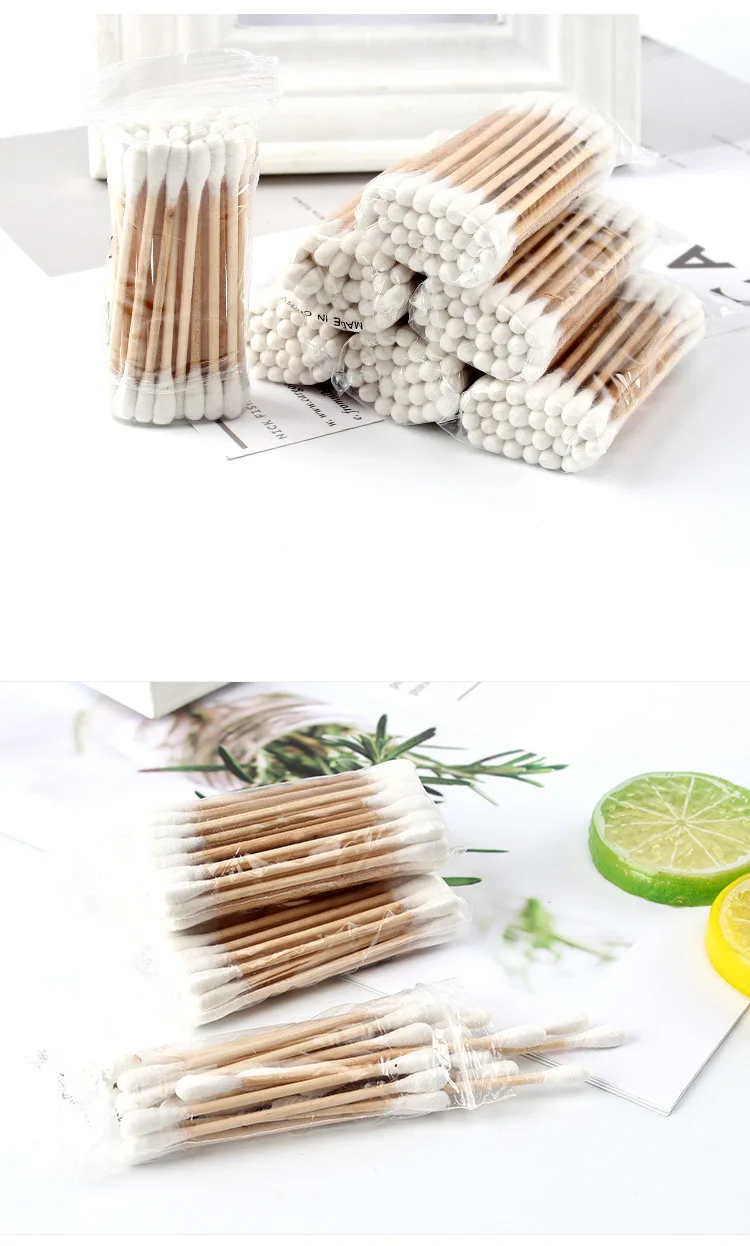 5000 Cotton Fioc In Bambù Biologico: 50 Sacchetti Da 100 Pezzi, Tamponi Doppia Punta Sterili Per Orecchie, Trucco, Pulizia, Cura Bambino - 5