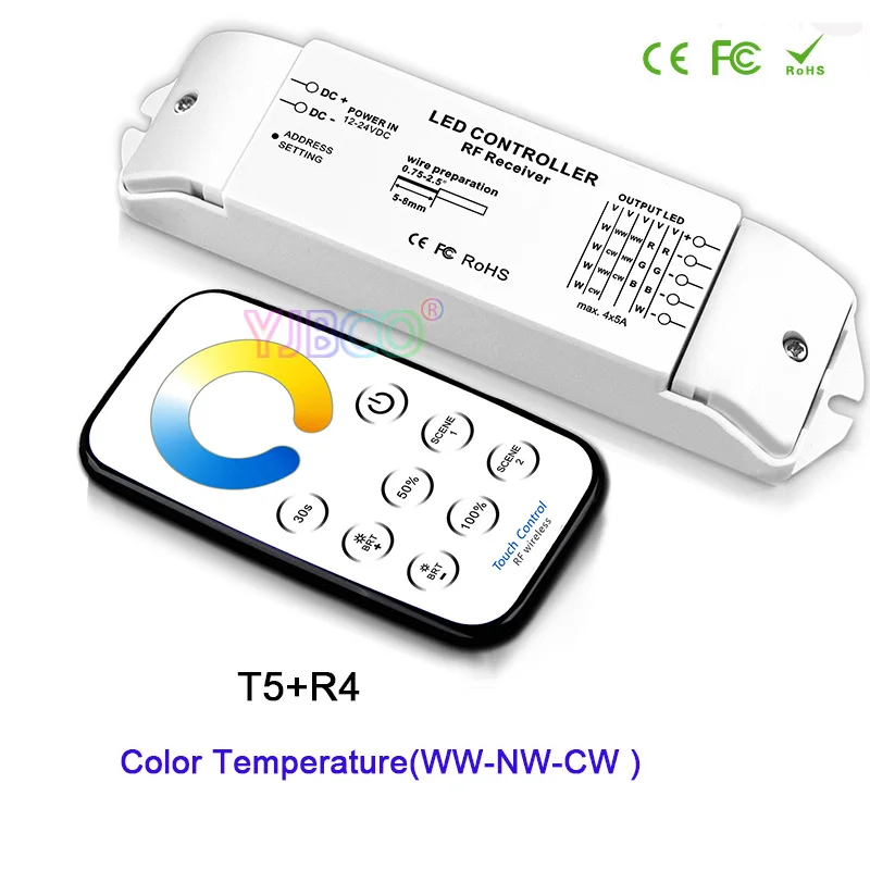 Imagem -06 - Bincolor-led Strip Light Controller Grupo Dc12v 24v Lâmpada Regulável Rgb Rgbw cw Cct Dimmer Receptor Controle Remoto sem Fio Lâmpada Fita Interruptor