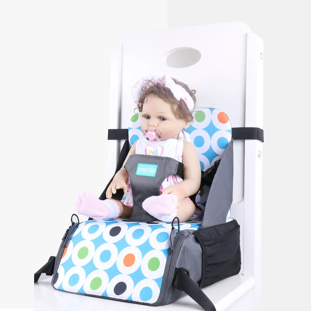 Baby Dining Chair Bag Children Booster Seat Cushion Kids Portable Oxford Waterproof Fabric Increased Chair with Storage Layer