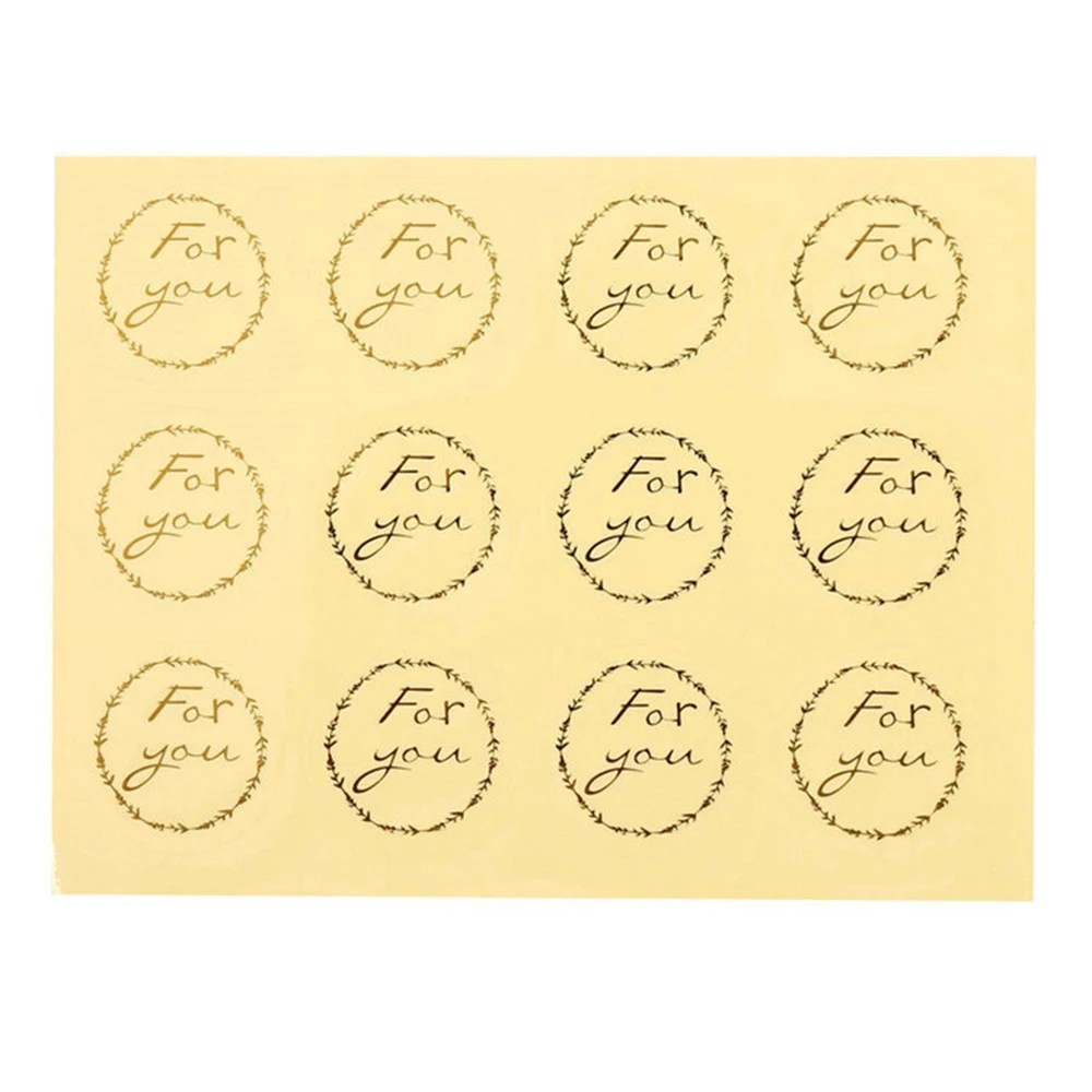 60pcs Bronzing Transparent Sealing Sticker For You Round Envelope Paper Bag Carton Sealing DIY 3.5CM