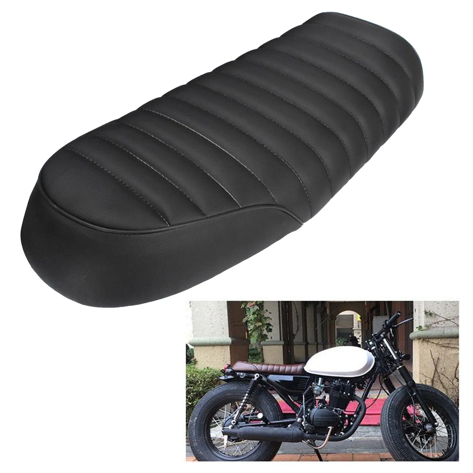 Universal Motorcycle Cafe Racer Seat Vintage Saddle Flat Pan Pad Retro Seat Retro Cafe Racer For Honda CL CG GB CB Anti Slip