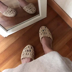 2023 JARYCORN Ms. Men's Straw Slippers Handmade Chinese Sandals Unisex Summer Home Shoes New Couple Shoes Hot Slippers