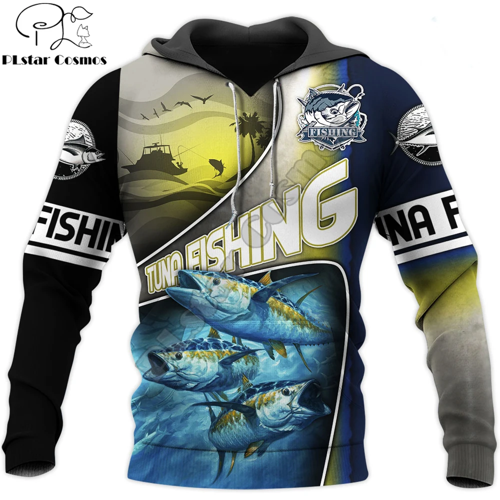 Tuna Fishing 3D All Over Printed Mens hoodies Harajuku Streetwear Hoodie Unisex Casual Pullover Autumn Jacket Tracksuits KJ0128