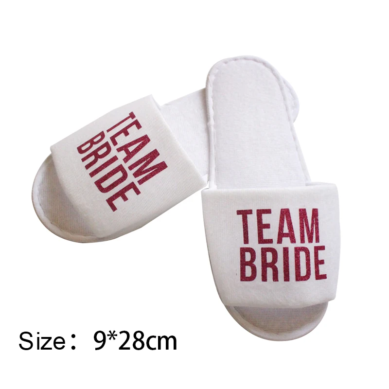 1pair Team Bride Slippers for Bachelorette Party Supplies Bridal Shower Photo Props DIY Wedding Decoration Bridesmaid Gift