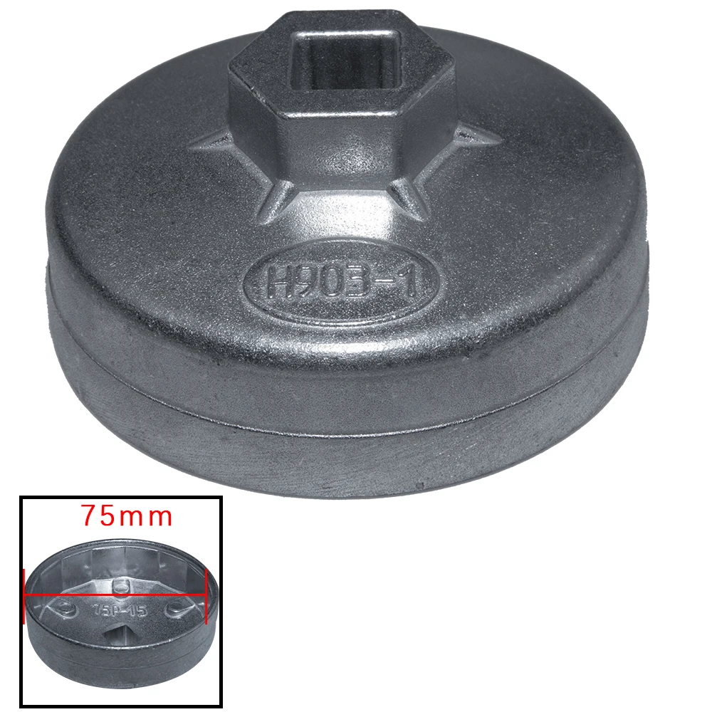 Alumínio Car Oil Filter Wrench, Ferramenta Removedor de Soquete para U.S. General Motors Kerisler, 15 Flauta, 903-1, 75mm