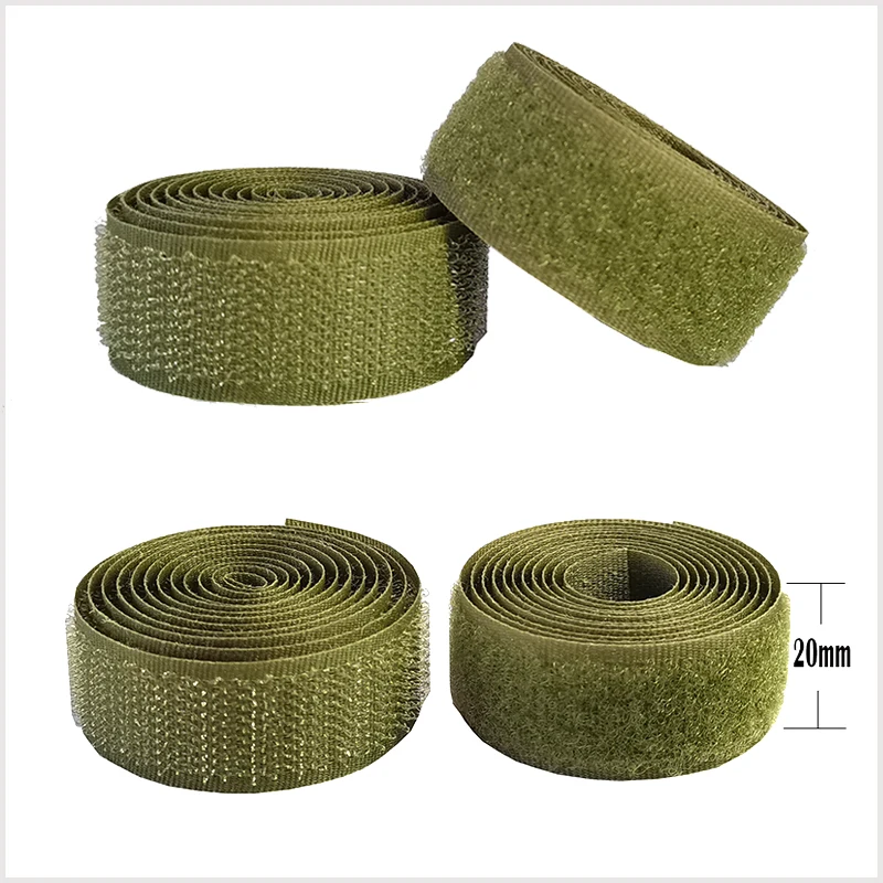 2m*2cm olive green nylon fastener tape no adhesive sewing magic loop hook sticker strip clothing stick tape