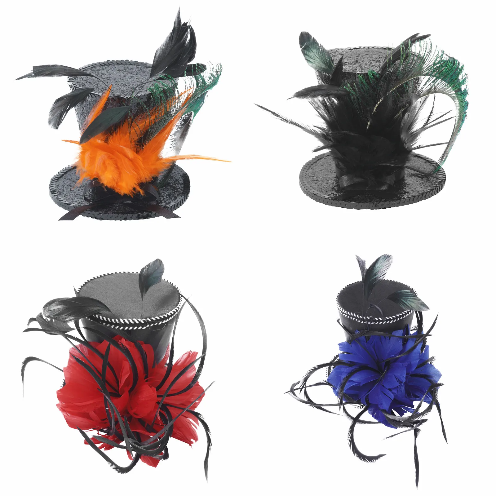 

Fascinators Hat Women Hairpin Flower Ribbons Feathers Fedoras Hat Clip for Girls Party Decoration Cocktail Tea Party Headwewar