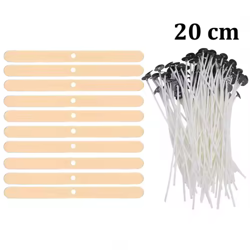 Smokeless Candle Wicks 2.6-20cm Pre-Waxed Cotton Core Wicks with Metal Sustainer Tabs DIY Handmade Candle Making Tools - Image 24