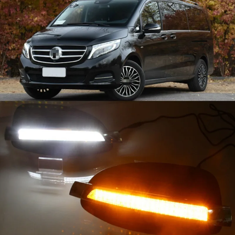 2 SZTUKI świateł do jazdy dziennej LED Akcesoria samochodowe 12V DRL Światło przeciwmgielne do Mercedes Benz V-Class Vito V250 V260 2016 2017 2018