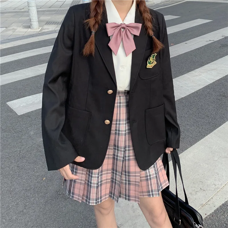 

2021 New Japanese College Original JK Uniform Loose All-Match Suit Student Long Sleeve Jacket Women's Spring Autumn Coat