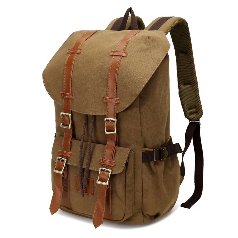 AUGUR Large Men Backpacks Multifunctional Vintage Canvas Shoulder bag USB Charging Waterproof Outdoor Travel Backpack mochilas