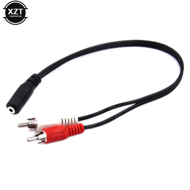 Adapter 3,5 mm Stereo Audio 2 RCA do gniazda żeńskiego do standardowego gniazda męskiego Kabel Aux do słuchawek 3,5 Y Adapter Kabel Uniwersalny