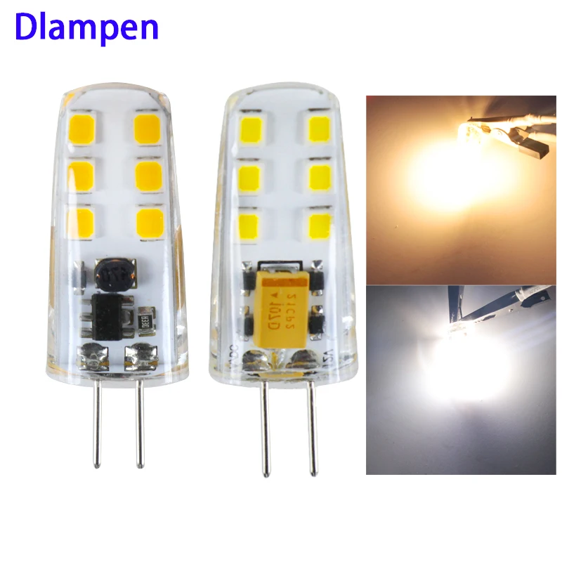 

4X G4 Led 12v Spotlight Super 2.5W Silicone Corn Bulb Ac Dc 12 V Volts SMD 2835 12leds Chandelier Lighting Replace Halogen Lamps