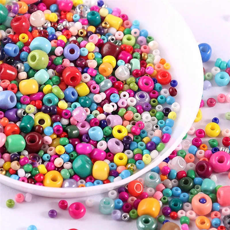 1000pcs Mixed1.5-4mm perle di vetro distanziatori rotondi colorati perline o gioielli fai-da-te che fanno accessori per ricamo braccialetto collana