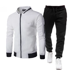 Mens Tracksuit Set Two Piece Tracksuit Men Sports Wear Fashion Colorblock Jogging Suit Autumn Winter Men Outfits Gym CLothes Men