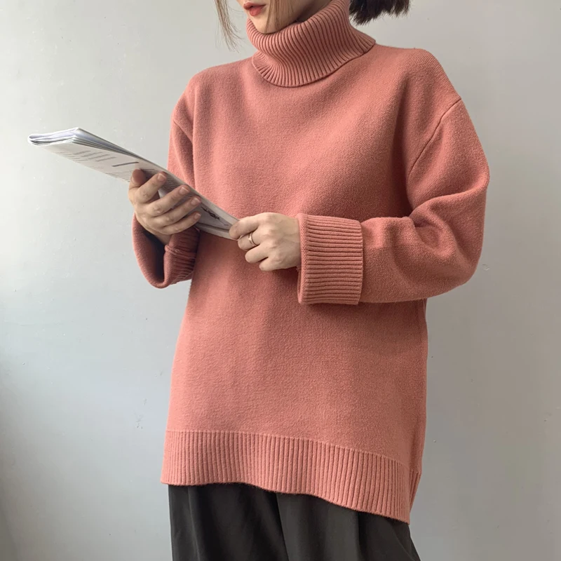 Winter Sweater 2021 Korean Version Of The Solid Color Thick Sweater Female Sweater Alpaca Long Sleeve