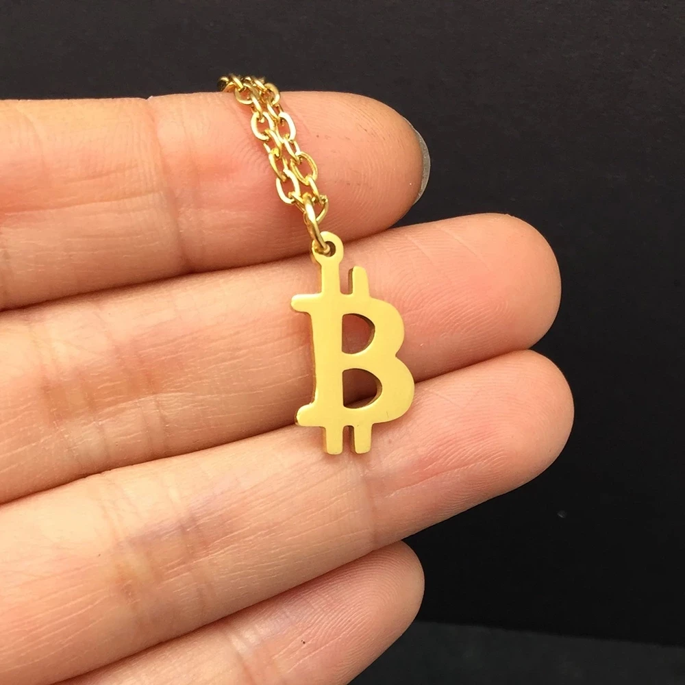 Personality Bitcoin Necklace Dropshipping CSV Link Chain Gold Colour Necklaces Jewelry Best Gift for Men And Women YP4004