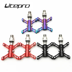 Litepro MTB BMX Folding Bicycle Universal Quick Release Pedal Road Bike Lightweight Aluminum Alloy Sealed Bearing Pedal