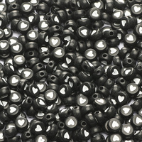 100/500pcs 7mm Black Mixed Letter Acrylic Heart Beads Round Flat Loose Spacer Beads For Jewelry Making Diy Bracelet Necklace