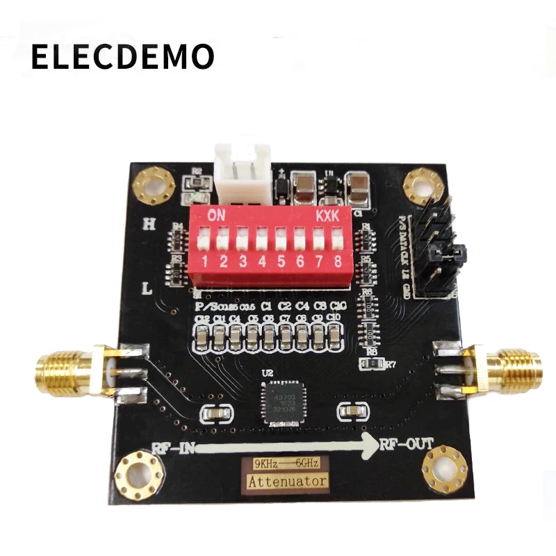 PE43703 modülü dijital RF zayıflatıcı modülü PE43703 bant genişliği 9K ~ 6GHz 0.25dB adım to 31.75dB fonksiyonu demo kurulu