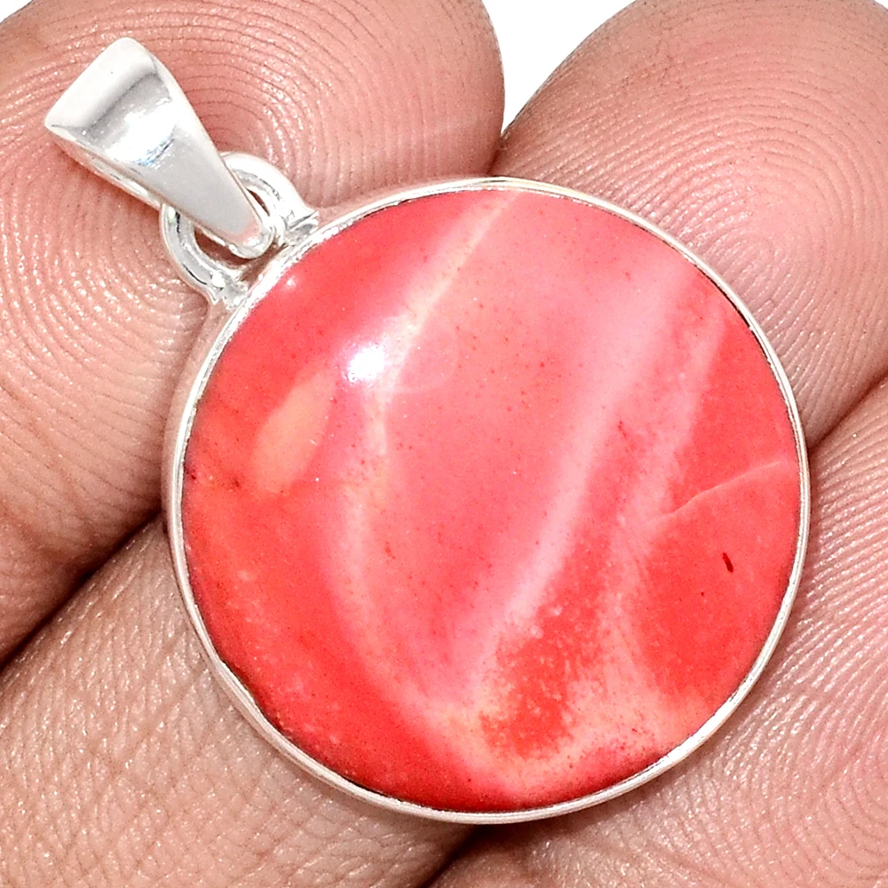 Genuine  AUSTRALIAN PINK OPAL Pendant 925 Sterling Silver, Total Length : 34.5  mm, AP6936