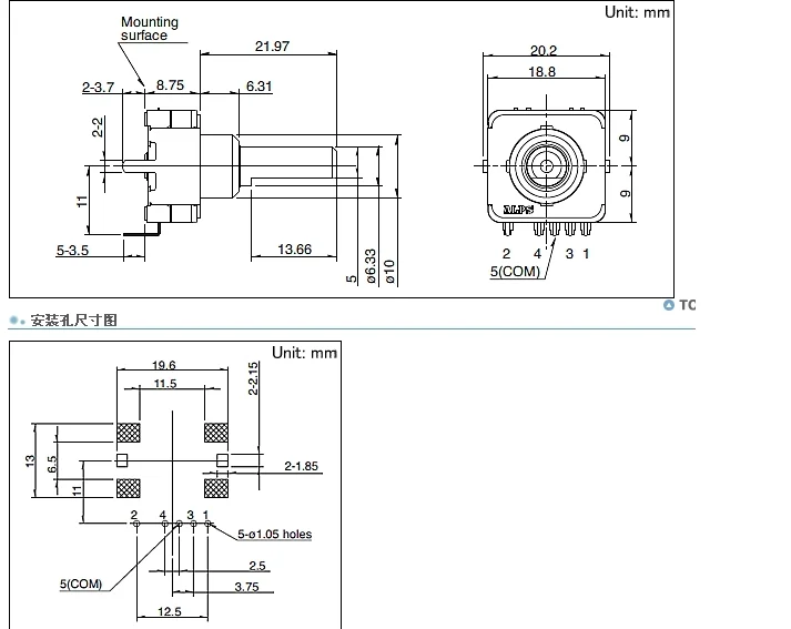 Yyt Ec18aga20402 Encoder 12 Positionering Nummer Draaischakelaar, Aslengte 22Mm