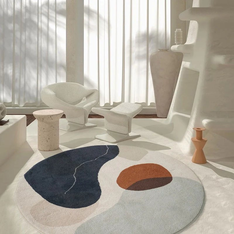 Nordic INS Style Round Carpet for Living Room Home Bedroom Carpet Kids Room Non-Slip Tea Table Mat Soft Fluffy Study Area Rug
