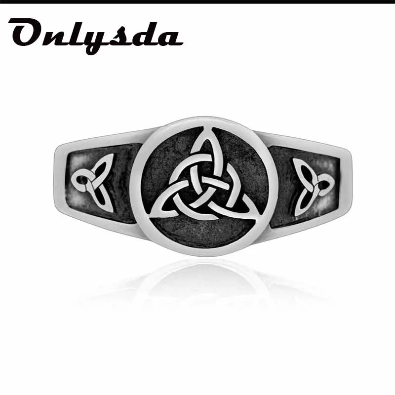 Viking Stainless Steel Celtics Knot Ring Men Nordic Trinity Wedding Rings Womens Band Promise Jewelry