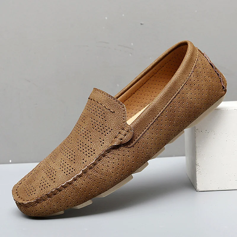 Big Size 45 46 47 Summer Man Moccasins Men Loafers High Quality Genuine Leather Casual Shoes Slip On Flats Mens Driving Shoes