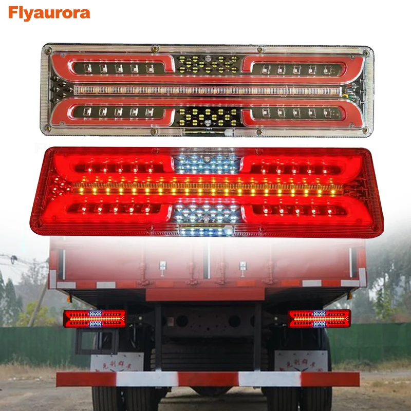 

2PC 24V LED Tail Light Taillight Turn Signal Indicator Stop Lamp Rear Brake Number Plate Light for Car Truck Trailer Caravan Bus