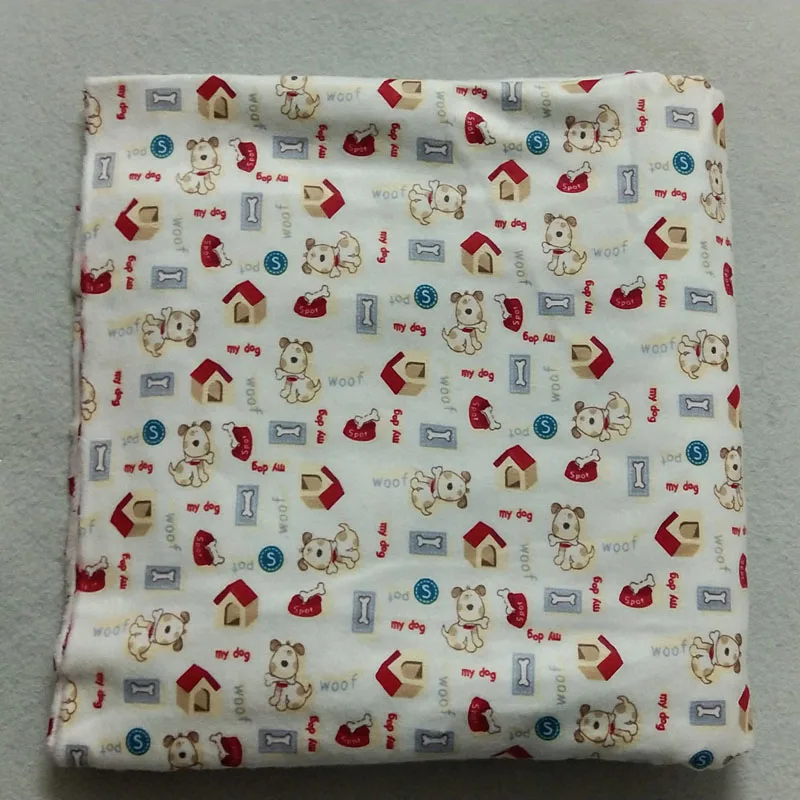 50x105cm Brand Design Cartoon Animals Plane Flowers 100% Cotton Flannel Fabric
