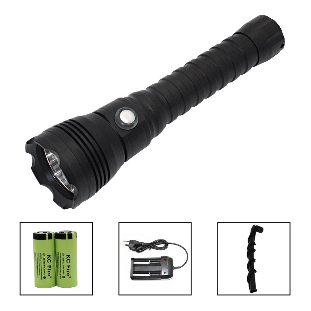 XHP70.2 LED Diving Flashlight Tactical 26650 Torch Yellow/White Light 4000 Lumen Underwater 100M Waterproof XHP70 dive lamp